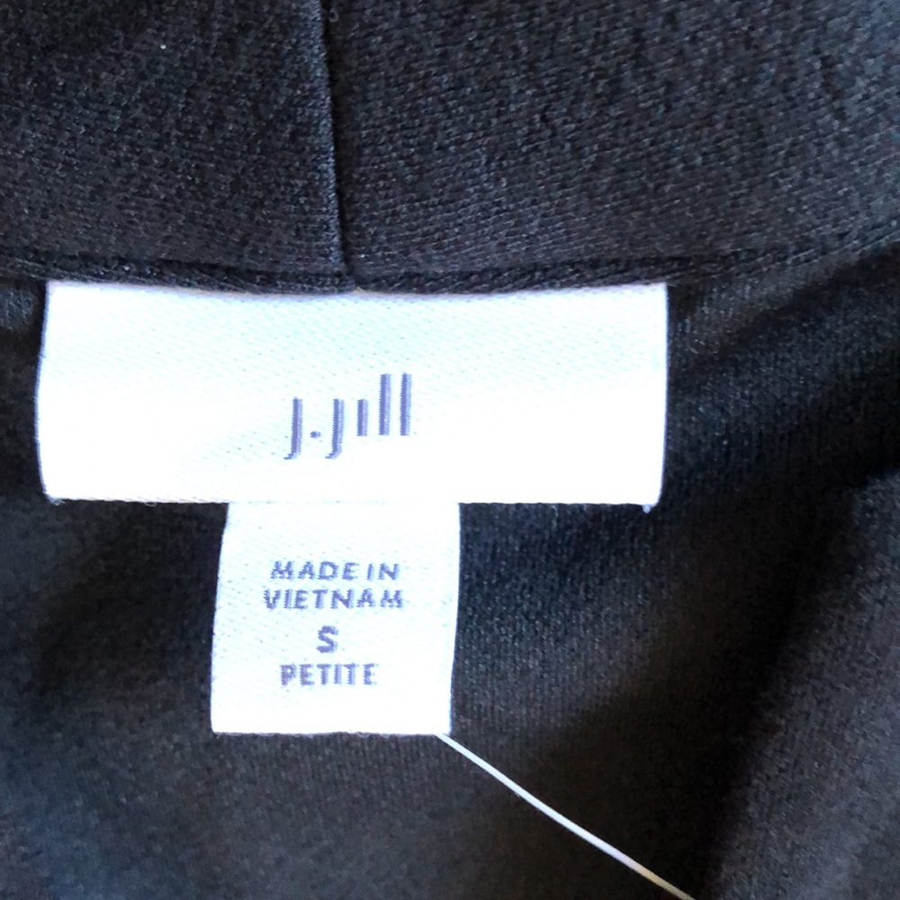J. Jill Black Cap Sleeve V Neck Rayon Dress Small Petite NEW - Picture 5 of 9